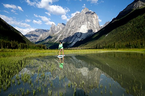 magical place Sean Leary paddle Glacier Lake under the amazing Cirque of the Unclimbables NWT