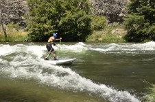 PADDLE BOARDING ON THE DESCHUTES RIVER IN MAUPIN