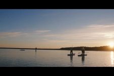 SUNRISE ON SUP BOARDS IN ENGURE LAKE