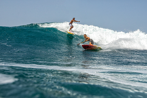 Bernd & Brian riding at Bathsheba.