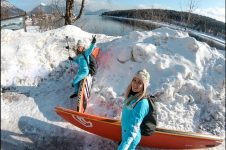 WINTER SUP ON LAKE WALCHENSEE IN BAVARIA