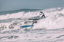 Participants compete at the Red Bull Heavy Water Stand Up Paddleboard Race in San Francisco, California, United States on October 20, 2017.