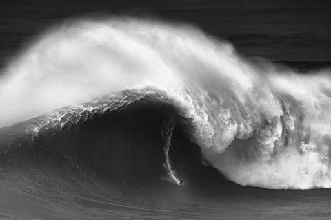 Kai Lenny surfs big waves in Nazare, Portugal on February 11, 2020 // Mattias Hammar / Red Bull Content Pool