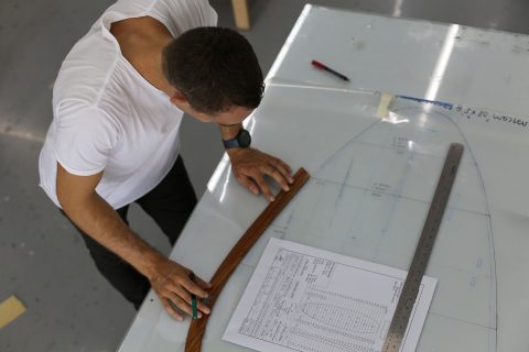Ollie O’Reilly at the drawing board